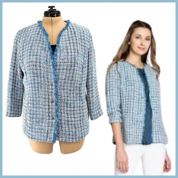 NIC+ZOE Sweaters - NIC+ZOE (Large - EUC) Blue Under the Sea Jacket